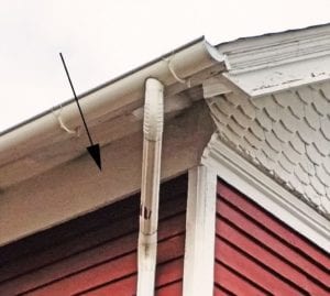 frieze board connects to shingled gable