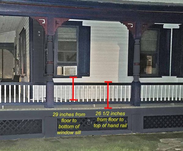 porch railing height