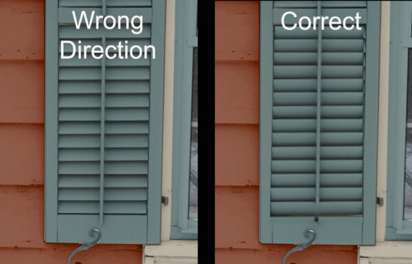 direction of louvers on shutters