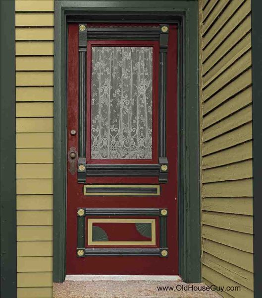 historic victorian door with historic paint colors