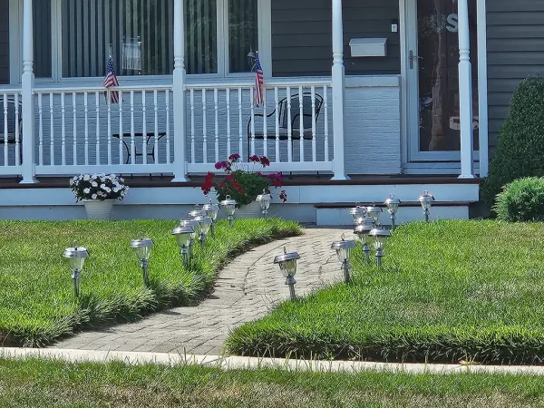 silver walkway lights